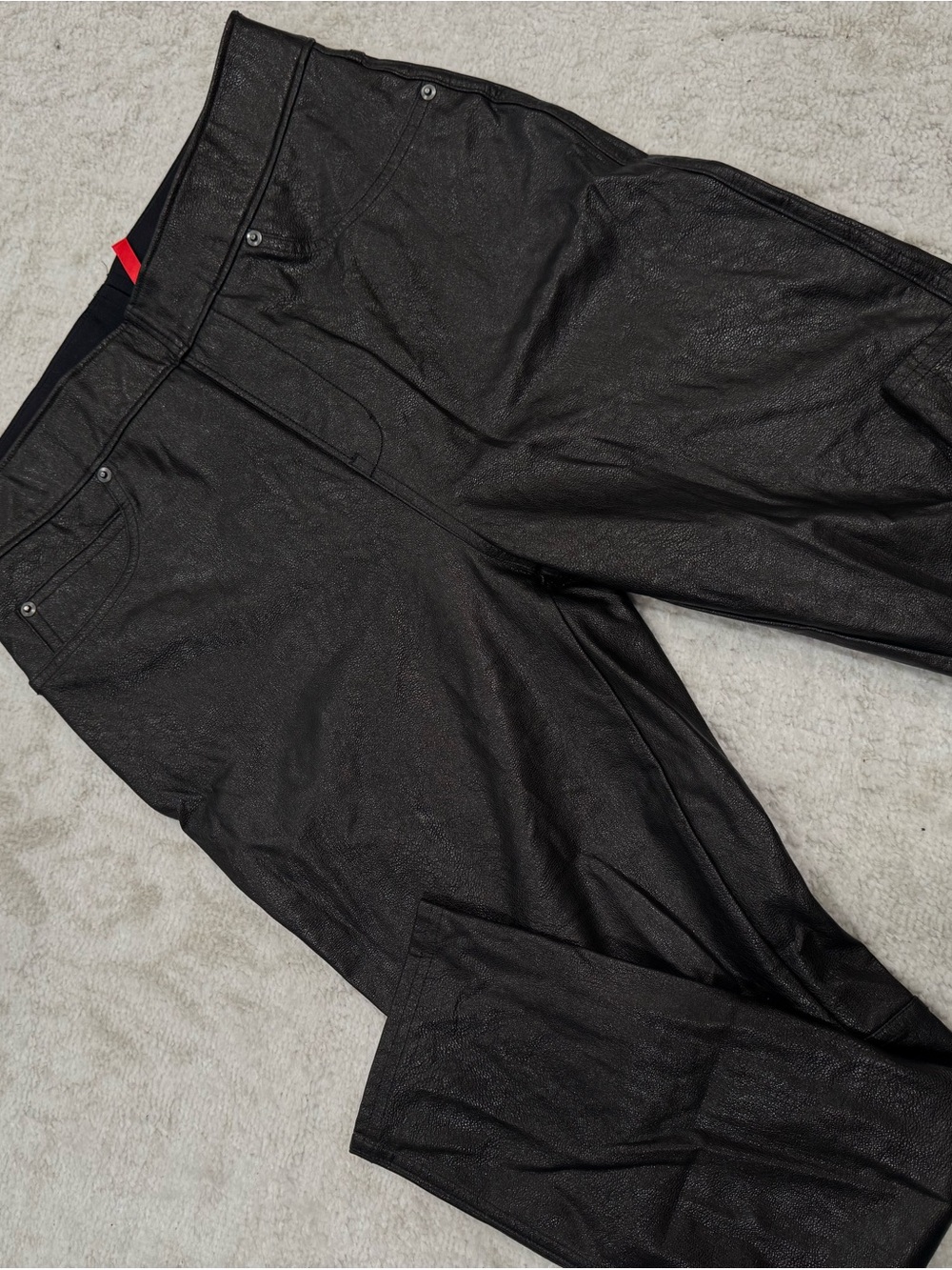 SPANX Black Faux-Leather Leggings